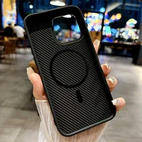 Чехол TPU+PC Carbon with MagSafe для Apple iPhone 15 Pro (6.1") Black