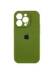 Чохол Silicone Case Full Camera Protective (AA) для Apple iPhone 15 Pro (6.1") Зелений / Dark Olive