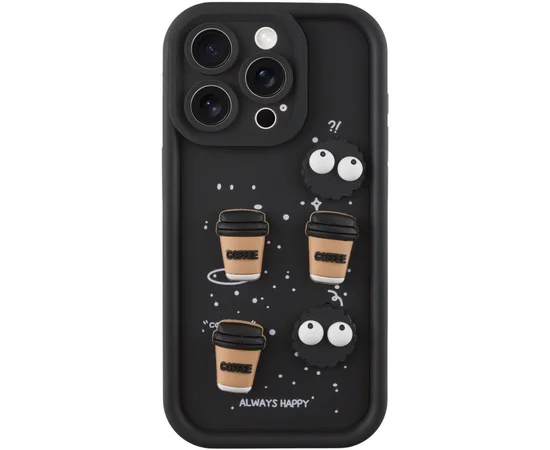 Чехол TPU Toys Case для Apple iPhone 15 Pro (6.1") Black / Always Happy