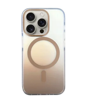 Чехол TPU+PC Shadow with MagSafe для Apple iPhone 15 Pro (6.1") Quicksand gold