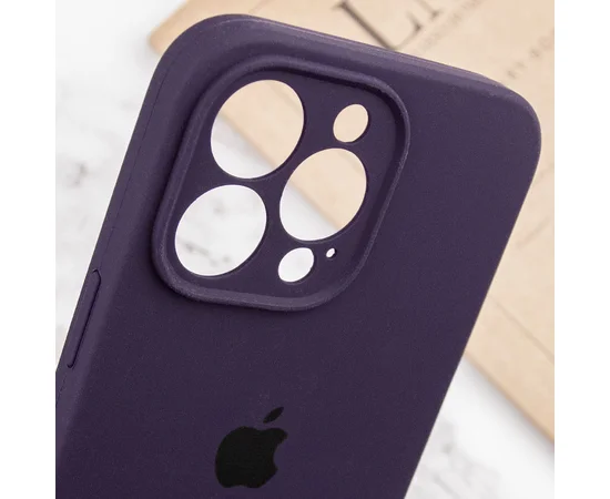 Чехол Silicone Case Full Camera Protective (AA) для Apple iPhone 15 Pro (6.1") Фиолетовый / Elderberry / PVH
