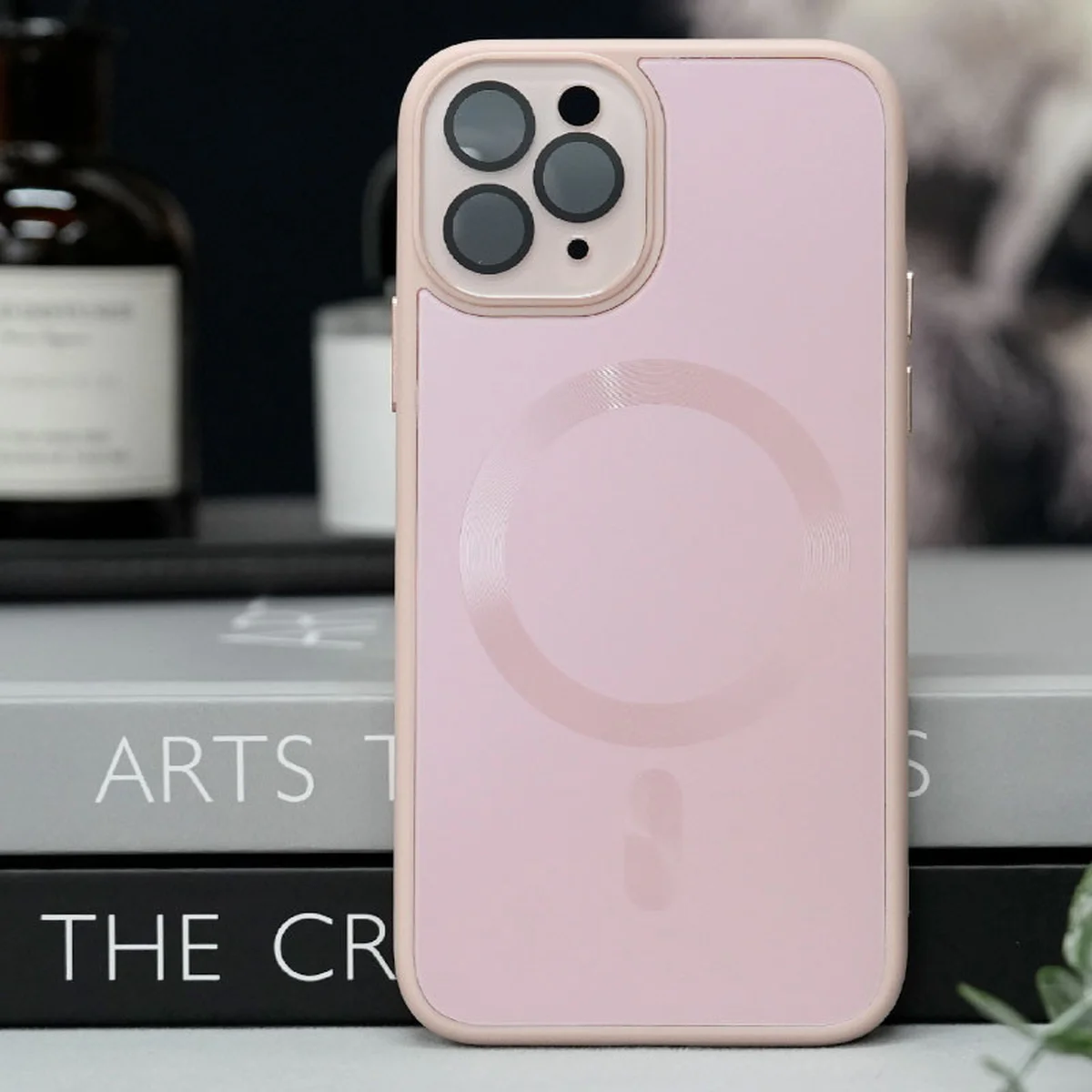 Чехол TPU+Glass Sapphire Midnight with MagSafe для Apple iPhone 15 Pro (6.1") Розовый / Pink Sand