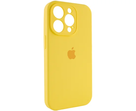 Чехол Silicone Case Full Camera Protective (AA) для Apple iPhone 15 Pro (6.1") Желтый / Yellow / PVH
