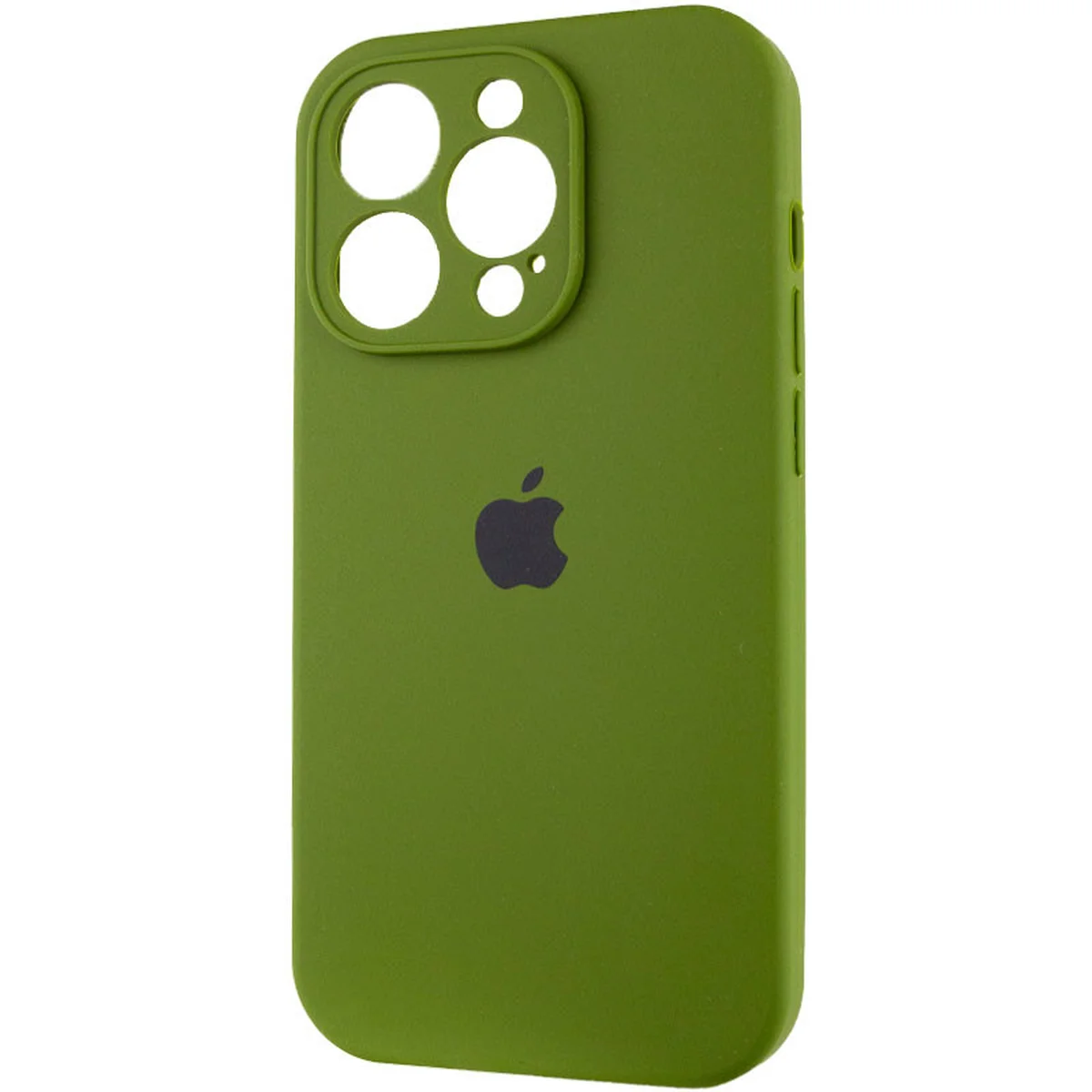 Чехол Silicone Case Full Camera Protective (AA) для Apple iPhone 15 Pro (6.1") Зеленый / Dark Olive