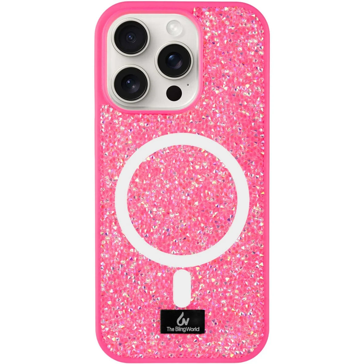 TPU чехол Bling World Rock Diamond with MagSafe для Apple iPhone 15 Pro (6.1") Rose 