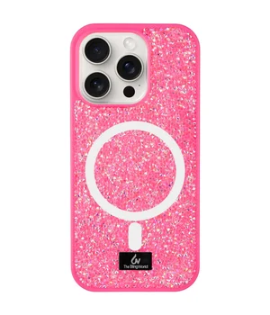 TPU чохол Bling World Rock Diamond with MagSafe для Apple iPhone 15 Pro (6.1") Rose 