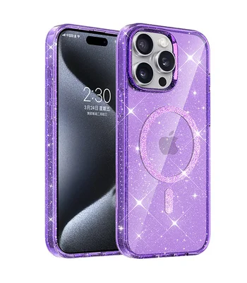 Чохол TPU Eclipse Sparkle (MagFit) для Apple iPhone 15 Pro (6.1") Purple