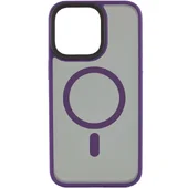 TPU+PC чехол Metal Buttons with MagSafe для Apple iPhone 15 Pro (6.1") Темно-фиолетовый