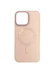 Кожаный чехол Bonbon Leather Metal Style with MagSafe для Apple iPhone 15 Pro (6.1") Розовый / Light pink