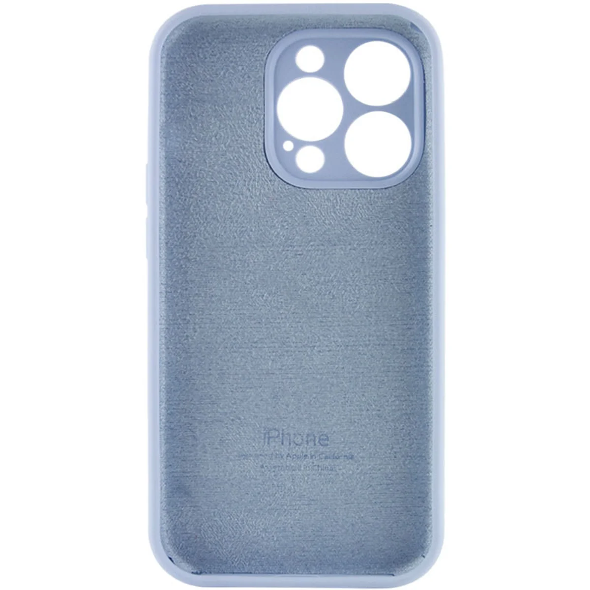 Чехол Silicone Case Full Camera Protective (AA) для Apple iPhone 15 Pro (6.1") Голубой / Lilac Blue
