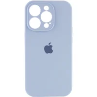 Чехол Silicone Case Full Camera Protective (AA) для Apple iPhone 15 Pro (6.1") Голубой / Lilac Blue