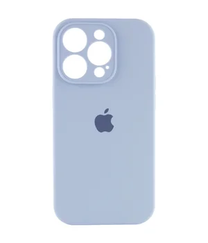 Чехол Silicone Case Full Camera Protective (AA) для Apple iPhone 15 Pro (6.1") Голубой / Lilac Blue