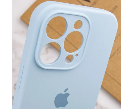 Чехол Silicone Case Full Camera Protective (AA) для Apple iPhone 15 Pro (6.1") Голубой / Sweet Blue