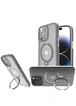 TPU+PC чехол Metal Buttons with MagSafe Colorful HQ Ring для Apple iPhone 15 Pro (6.1") Grey