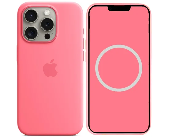 Чохол Silicone case (AAA) full with Magsafe and Animation для Apple iPhone 15 Pro (6.1") Рожевий / Pink