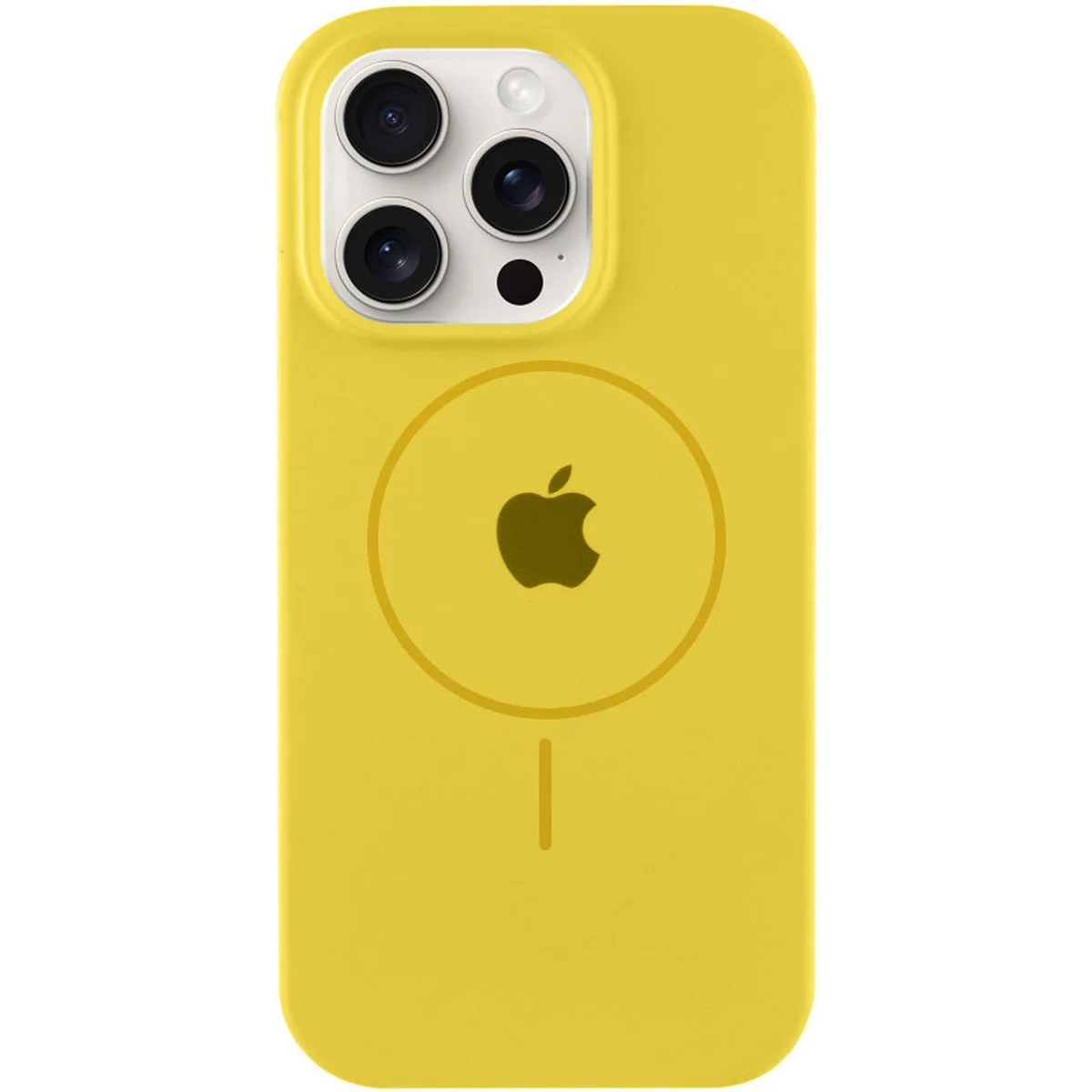 Чехол Silicone Case Full Protective (AA) with MagSafe для Apple iPhone 15 Pro (6.1") Желтый / Yellow