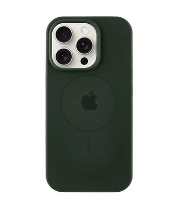 Чохол Silicone Case Full Protective (AA) with MagSafe для Apple iPhone 15 Pro (6.1") Зелений / Dark Olive