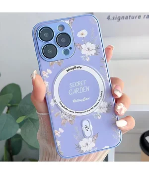 TPU+PC чехол Secret Garden with MagSafe для Apple iPhone 15 Pro (6.1") Lilac
