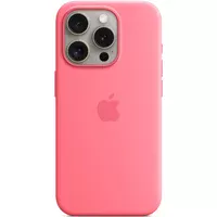 Чохол Silicone case (AAA) full with Magsafe and Animation для Apple iPhone 15 Pro (6.1") Рожевий / Pink
