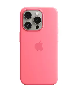 Чехол Silicone case (AAA) full with Magsafe and Animation для Apple iPhone 15 Pro (6.1") Розовый / Pink