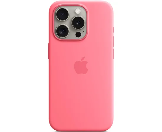 Чехол Silicone case (AAA) full with Magsafe and Animation для Apple iPhone 15 Pro (6.1") Розовый / Pink