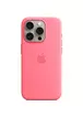 Чехол Silicone case (AAA) full with Magsafe and Animation для Apple iPhone 15 Pro (6.1") Розовый / Pink