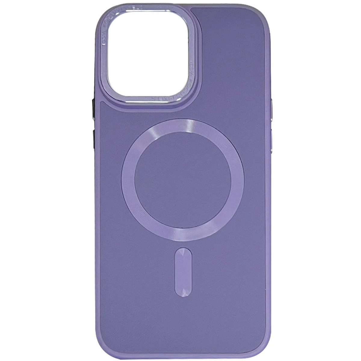 Шкіряний чохол Bonbon Leather Metal Style with MagSafe Apple iPhone 15 Pro (6.1") Сірий / Lavender