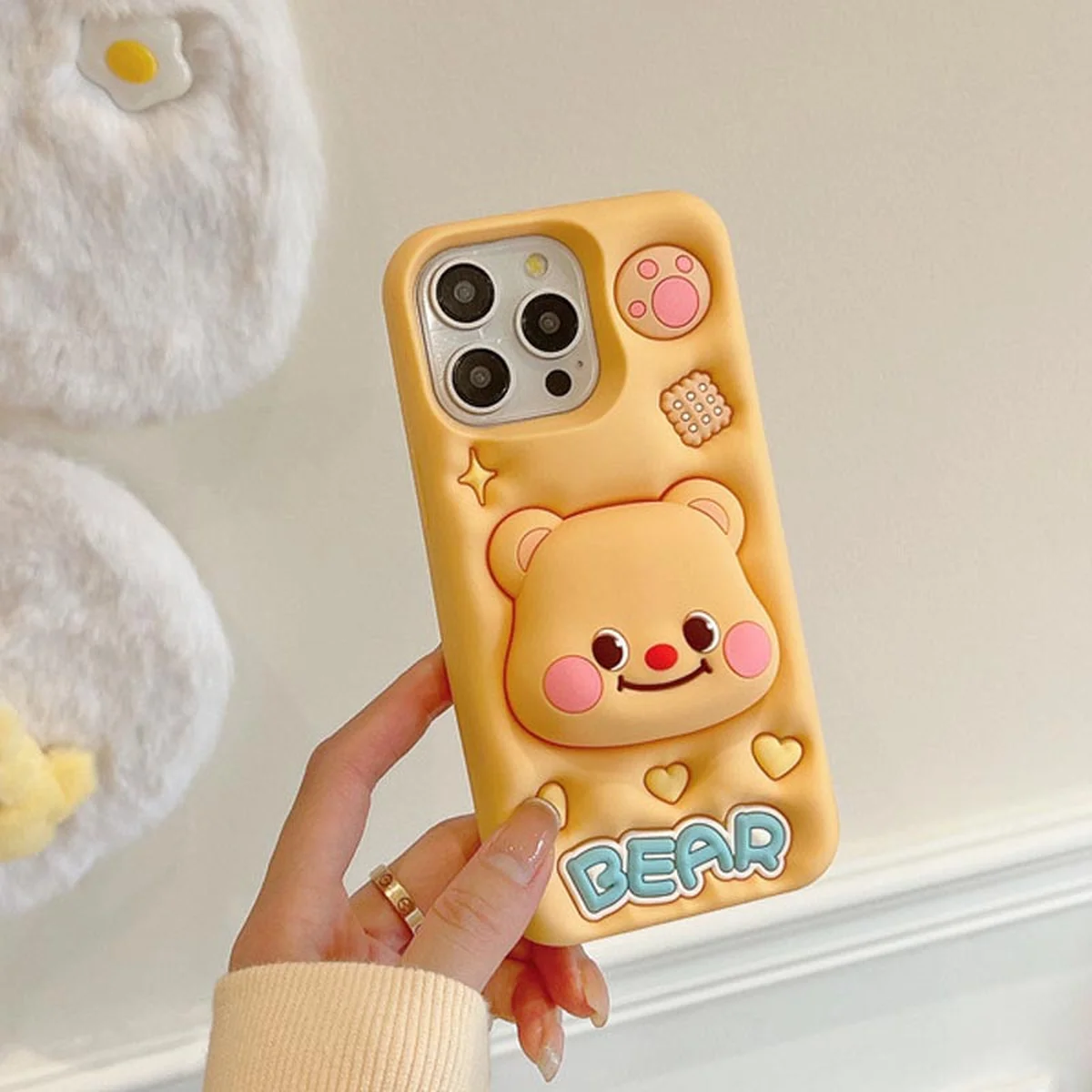 Силиконовый чехол Funny 3D для Apple iPhone 15 Pro (6.1") Little bear