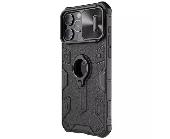 TPU+PC чехол Nillkin CamShield Armor (шторка на камеру) для Apple iPhone 15 Pro (6.1") Черный