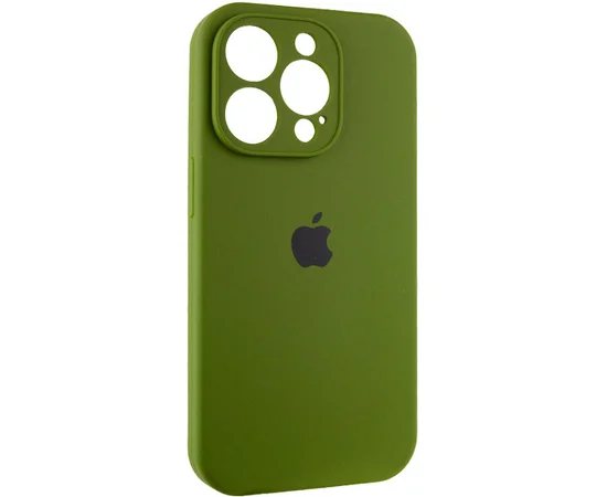 Чехол Silicone Case Full Camera Protective (AA) для Apple iPhone 15 Pro (6.1") Зеленый / Dark Olive