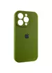 Чехол Silicone Case Full Camera Protective (AA) для Apple iPhone 15 Pro (6.1") Зеленый / Dark Olive