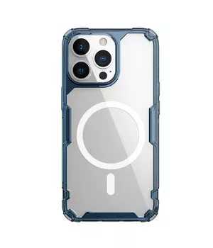 TPU чехол Nillkin Nature Pro Magnetic для Apple iPhone 15 Pro (6.1") Синий (прозрачный)