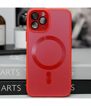 Чехол TPU+Glass Sapphire Midnight with MagSafe для Apple iPhone 15 Pro (6.1") Красный / Red