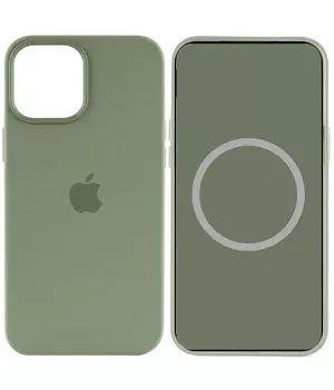Чохол Silicone case (AAA) full with Magsafe and Animation для Apple iPhone 15 Pro (6.1") Зелений / Cypress