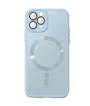 Чохол TPU+Glass Sapphire Midnight with MagSafe для Apple iPhone 15 Pro (6.1") Блакитний / Blue