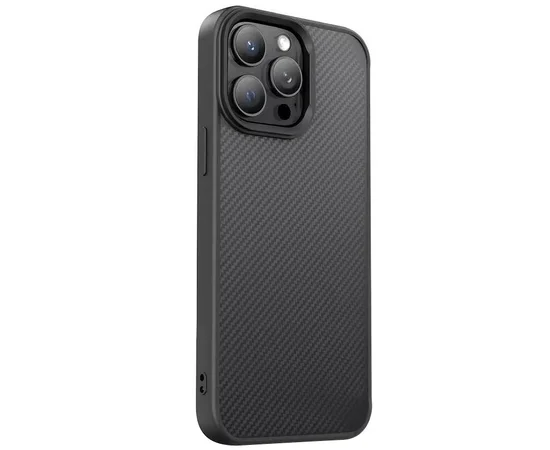 TPU чехол Carbon Protective with Magsafe для Apple iPhone 15 Pro (6.1") Black