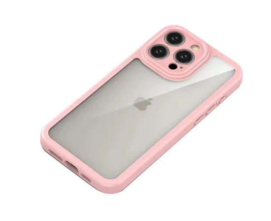 TPU чехол Transparent + Colour 1,5mm для Apple iPhone 15 Pro (6.1") Pink