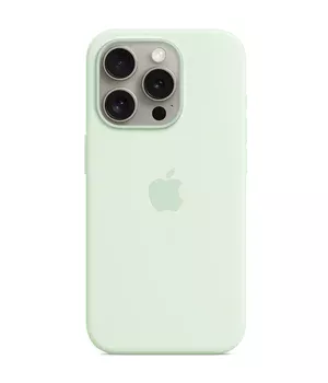 Чехол Silicone case (AAA) full with Magsafe and Animation для Apple iPhone 15 Pro (6.1") Мятный / Soft Mint
