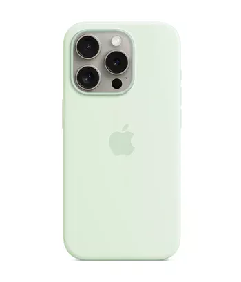 Чохол Silicone case (AAA) full with Magsafe and Animation для Apple iPhone 15 Pro (6.1") М'ятний / Soft Mint