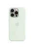 Чехол Silicone case (AAA) full with Magsafe and Animation для Apple iPhone 15 Pro (6.1") Мятный / Soft Mint