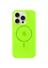 Чехол Silicone Case Full Protective (AA) with MagSafe для Apple iPhone 15 Pro (6.1") Салатовый / Neon green
