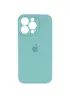 Чохол Silicone Case Full Camera Protective (AA) Apple iPhone 15 Pro (6.1") Бірюзовий / Marine Green