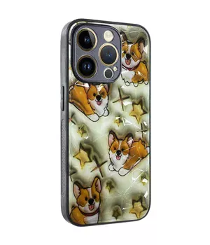 TPU+PC чехол Prisma Plushie для Apple iPhone 15 Pro (6.1") Corgi