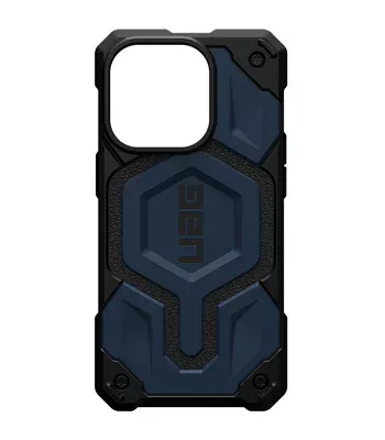 Ударостійкий чохол UAG Monarch Pro with MagSafe Leather для Apple iPhone 15 Pro (6.1") Синій