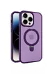 TPU+PC чохол Metal Buttons with MagSafe Colorful HQ Ring для Apple iPhone 15 Pro (6.1") Purple