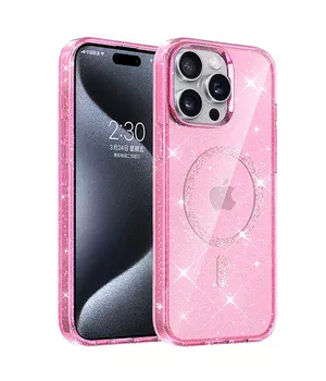 Чехол TPU Eclipse Sparkle (MagFit) для Apple iPhone 15 Pro (6.1") Pink