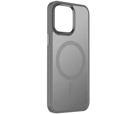 TPU+PC чехол Metal Buttons with MagSafe Colorful для Apple iPhone 15 Pro (6.1") Серый