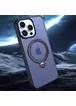 TPU+PC чохол Metal Buttons with MagSafe Colorful HQ Ring для Apple iPhone 15 Pro (6.1") Dark Blue