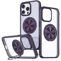 TPU+PC чехол Metal Ring with MagSafe для Apple iPhone 15 Pro (6.1") Темно-фиолетовый