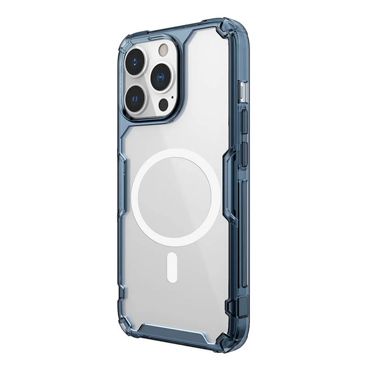 TPU чехол Nillkin Nature Pro Magnetic для Apple iPhone 15 Pro (6.1") Синий (прозрачный)